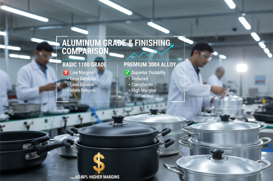 Aluminum alloy specifications for cookware manufacturing