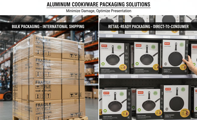 Packaging and shipping considerations for aluminum cookware