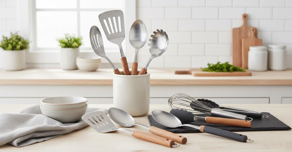 Mixed-material kitchen utensils
