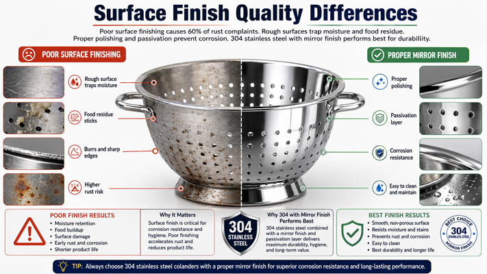 Surface finish quality differences