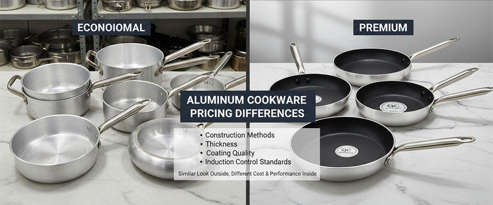 aluminum cookware pricing differences