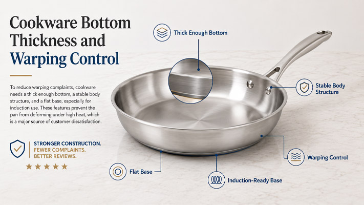 cookware bottom thickness and warping control