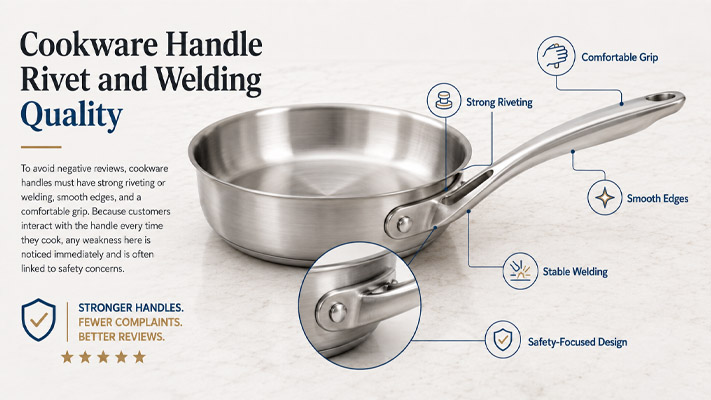 cookware handle rivet and welding quality