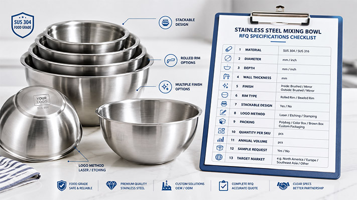 stainless steel mixing bowl RFQ specifications