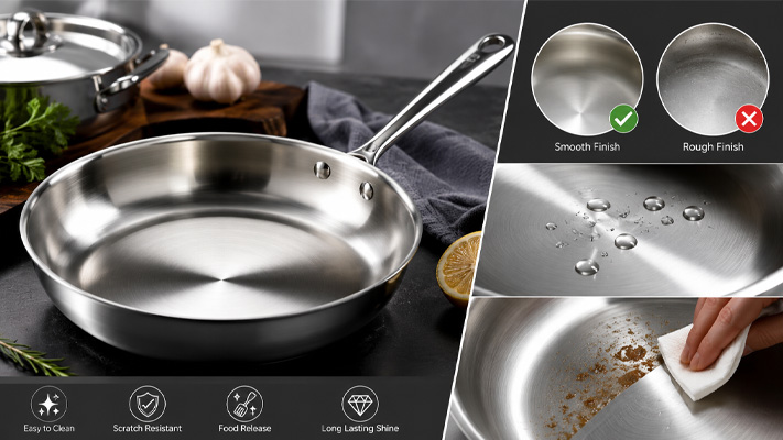 stainless steel cookware surface finish