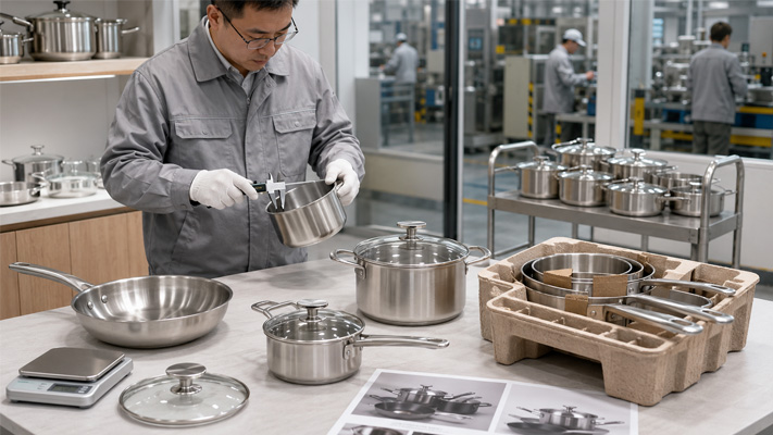 cookware set sample testing and low MOQ production
