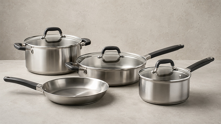 cookware set design without slow-moving pieces