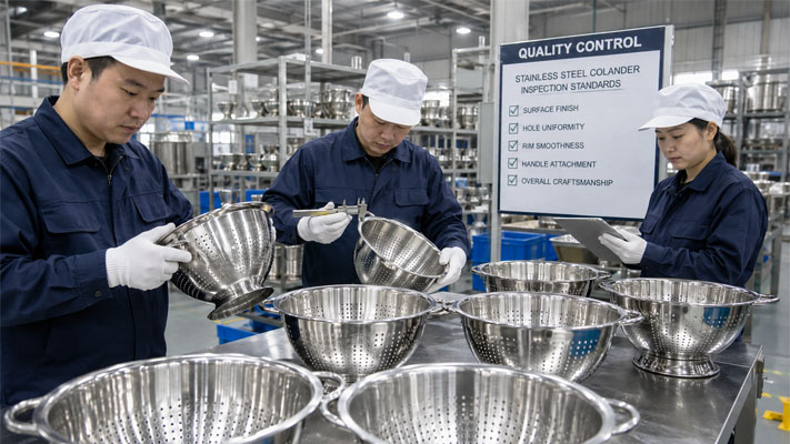 stainless steel colander quality inspection